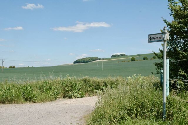 Byway signpost up to Salisbury Plain